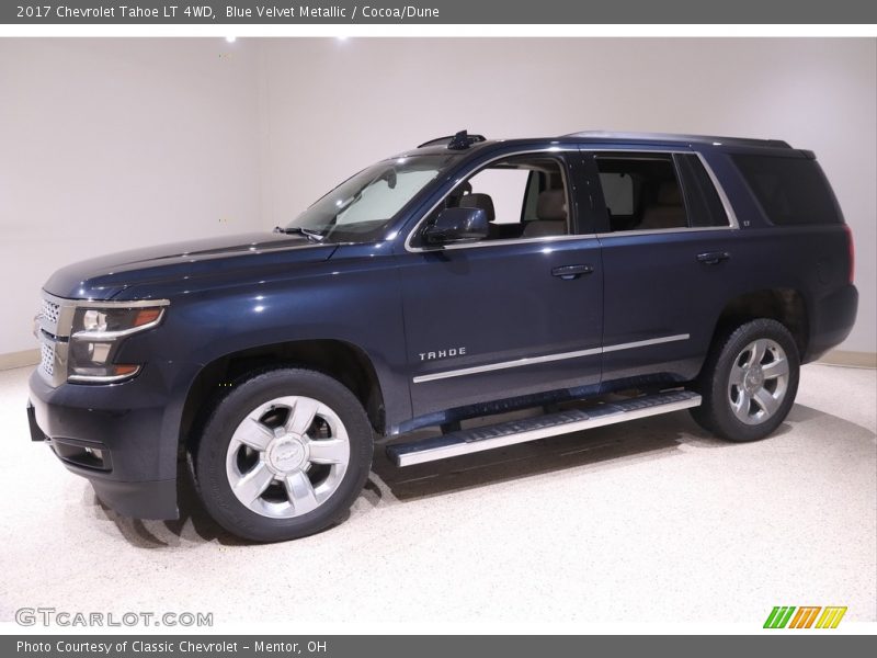 Blue Velvet Metallic / Cocoa/Dune 2017 Chevrolet Tahoe LT 4WD