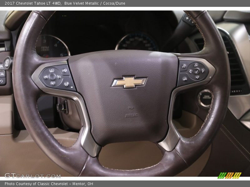 Blue Velvet Metallic / Cocoa/Dune 2017 Chevrolet Tahoe LT 4WD