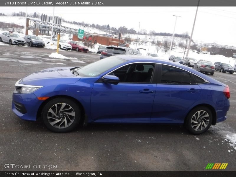 Aegean Blue Metallic / Black 2018 Honda Civic EX Sedan