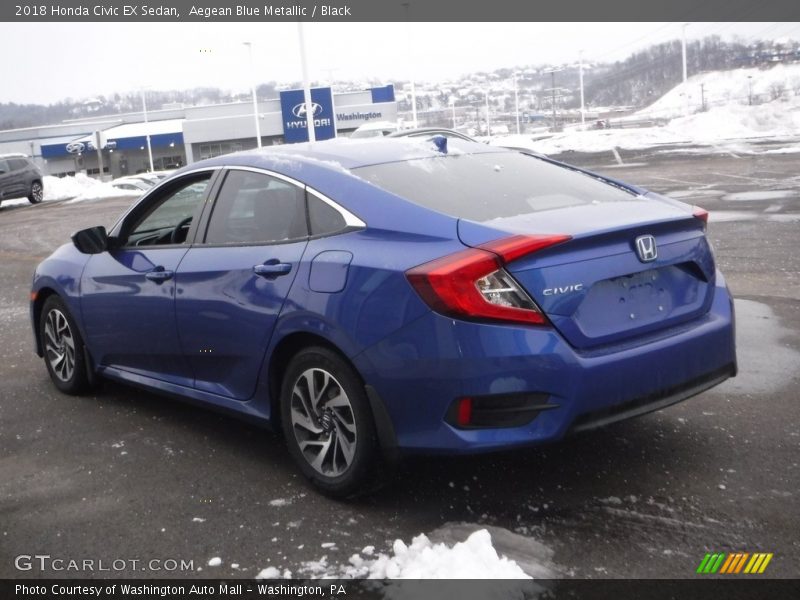 Aegean Blue Metallic / Black 2018 Honda Civic EX Sedan