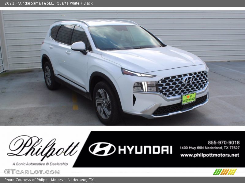 Quartz White / Black 2021 Hyundai Santa Fe SEL