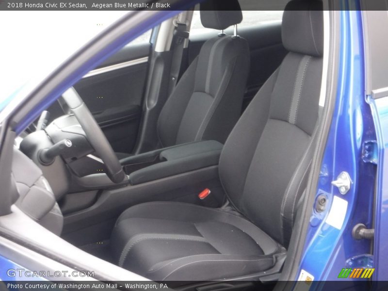 Aegean Blue Metallic / Black 2018 Honda Civic EX Sedan