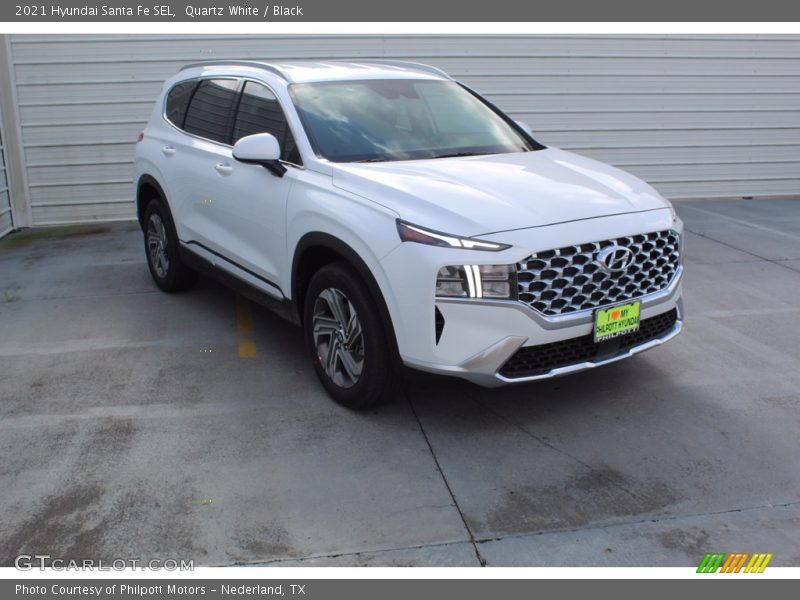 Quartz White / Black 2021 Hyundai Santa Fe SEL