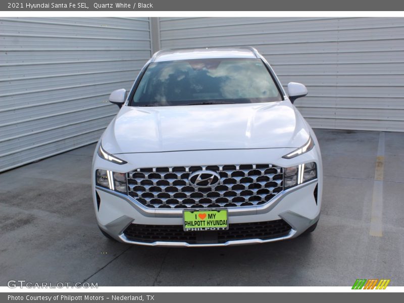 Quartz White / Black 2021 Hyundai Santa Fe SEL