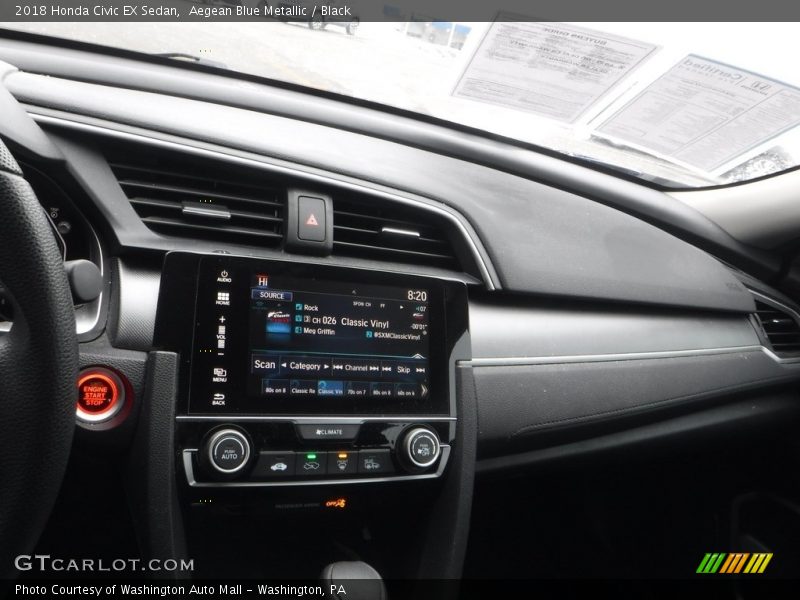 Aegean Blue Metallic / Black 2018 Honda Civic EX Sedan