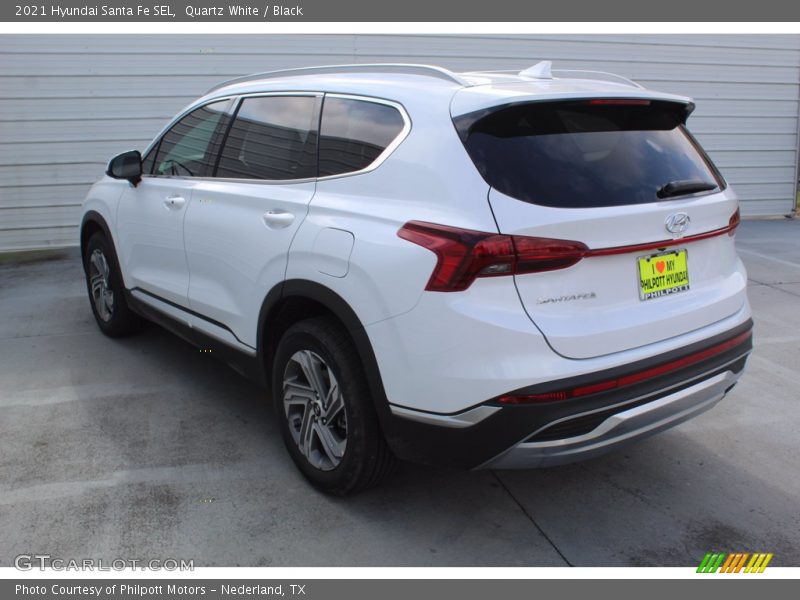 Quartz White / Black 2021 Hyundai Santa Fe SEL