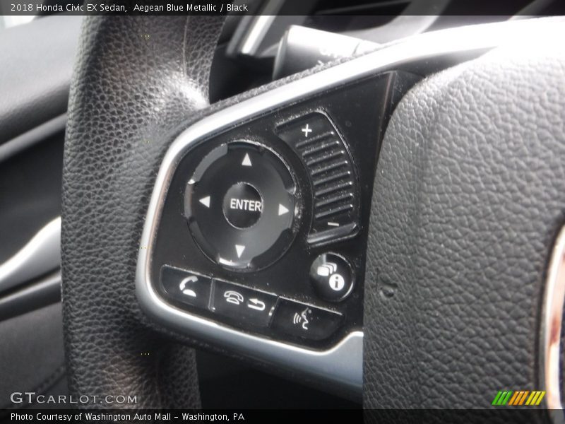 Aegean Blue Metallic / Black 2018 Honda Civic EX Sedan