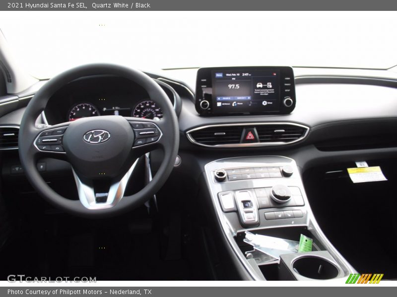 Quartz White / Black 2021 Hyundai Santa Fe SEL