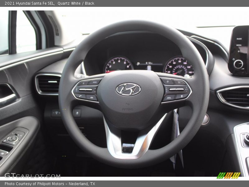 Quartz White / Black 2021 Hyundai Santa Fe SEL