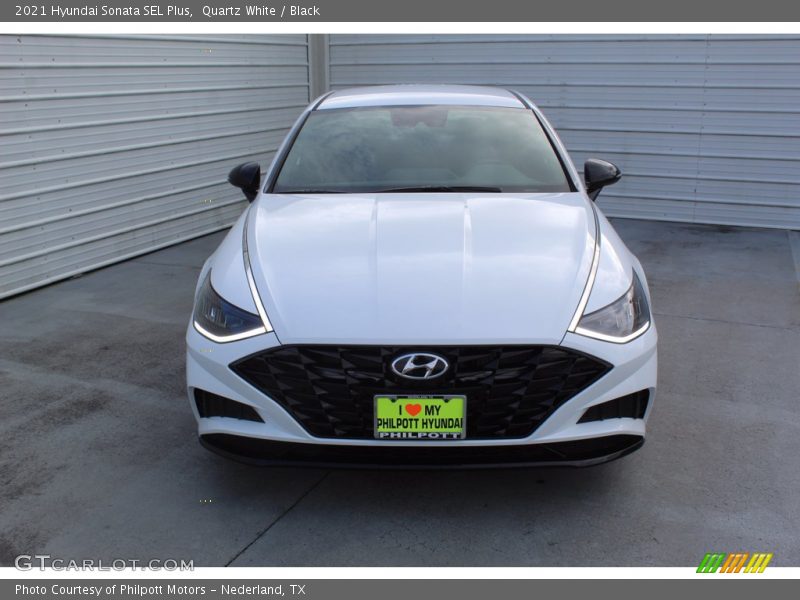 Quartz White / Black 2021 Hyundai Sonata SEL Plus