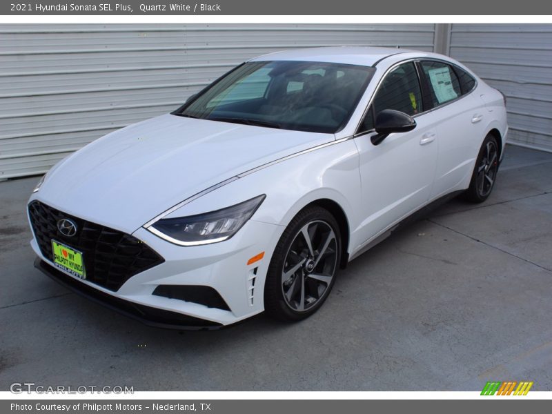 Quartz White / Black 2021 Hyundai Sonata SEL Plus