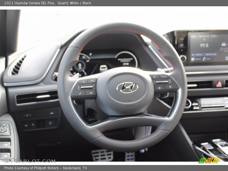Quartz White / Black 2021 Hyundai Sonata SEL Plus