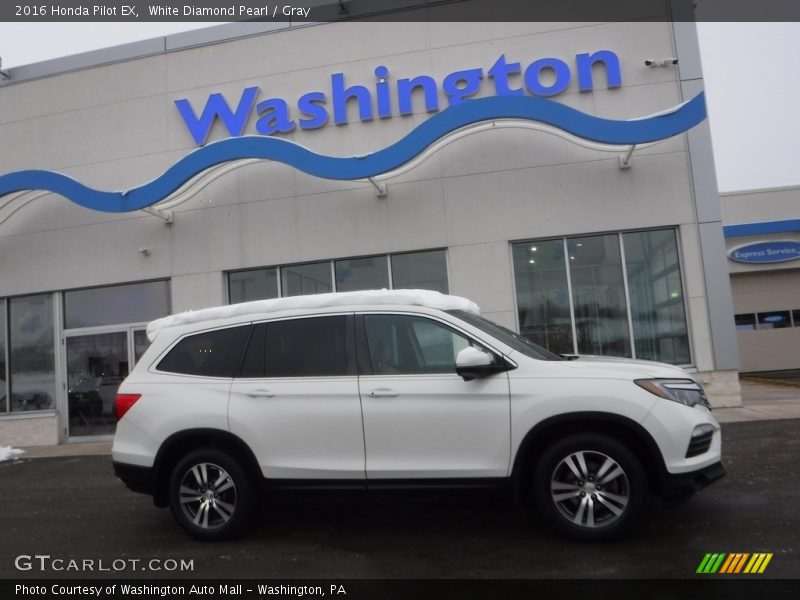 White Diamond Pearl / Gray 2016 Honda Pilot EX