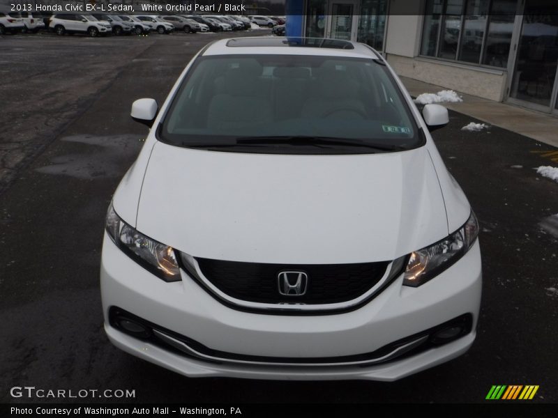 White Orchid Pearl / Black 2013 Honda Civic EX-L Sedan