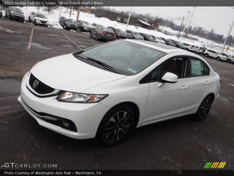 White Orchid Pearl / Black 2013 Honda Civic EX-L Sedan