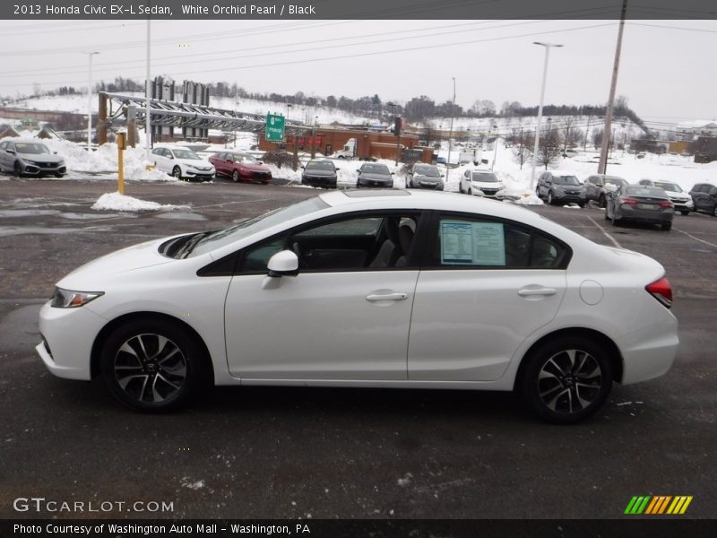White Orchid Pearl / Black 2013 Honda Civic EX-L Sedan