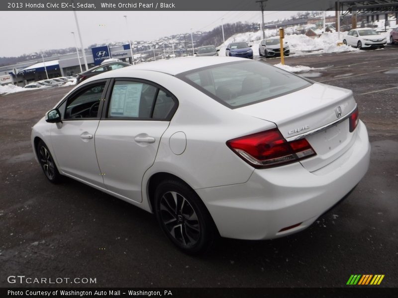 White Orchid Pearl / Black 2013 Honda Civic EX-L Sedan