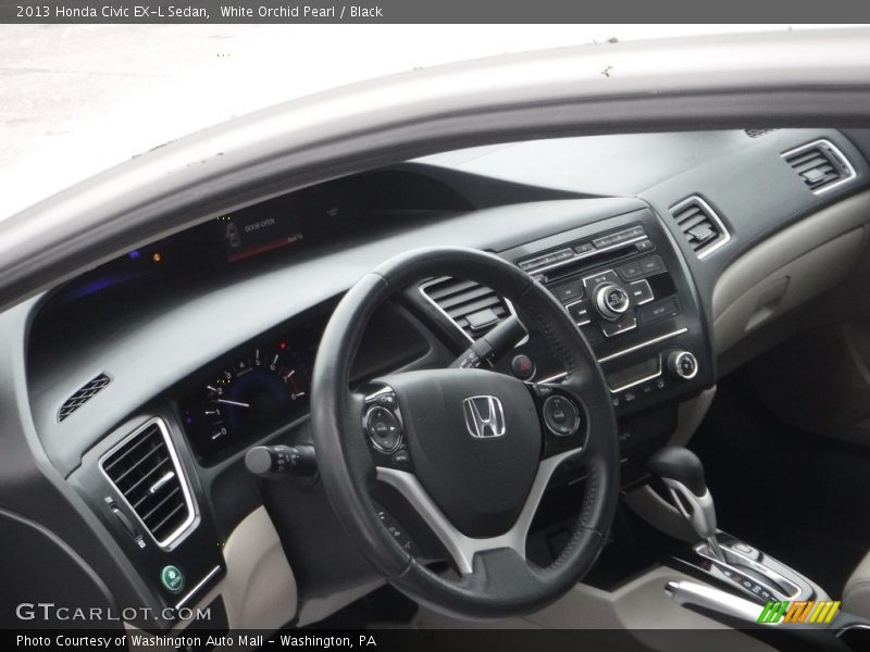 White Orchid Pearl / Black 2013 Honda Civic EX-L Sedan