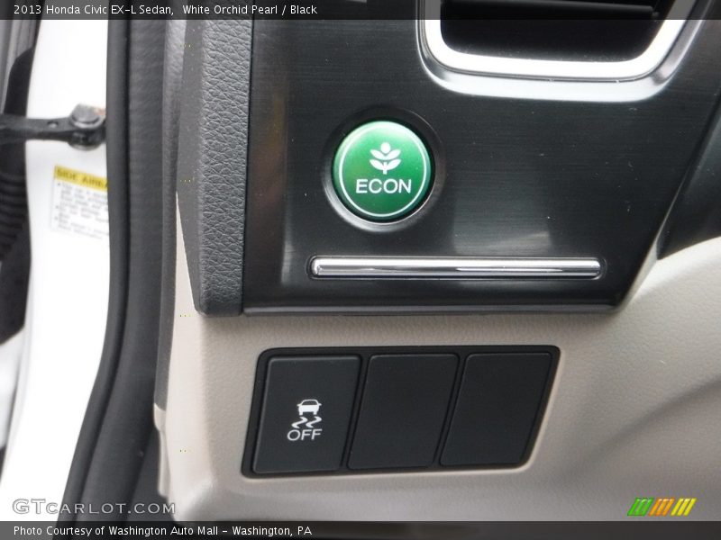 White Orchid Pearl / Black 2013 Honda Civic EX-L Sedan