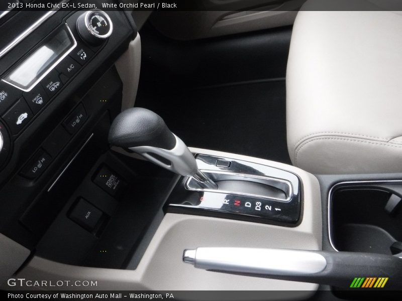 White Orchid Pearl / Black 2013 Honda Civic EX-L Sedan