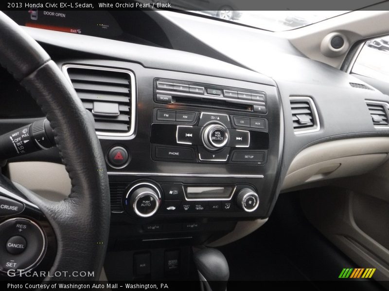 White Orchid Pearl / Black 2013 Honda Civic EX-L Sedan