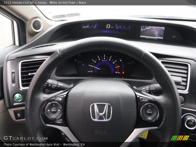 White Orchid Pearl / Black 2013 Honda Civic EX-L Sedan