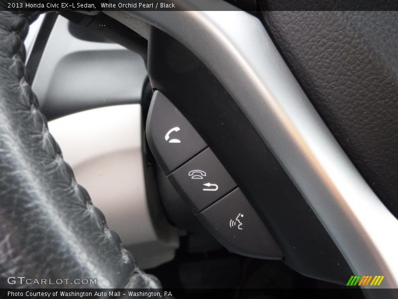 White Orchid Pearl / Black 2013 Honda Civic EX-L Sedan