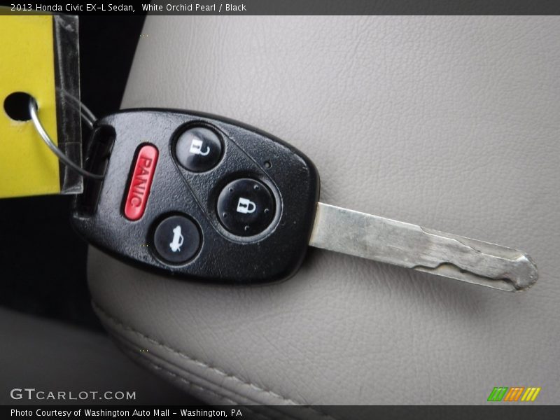 White Orchid Pearl / Black 2013 Honda Civic EX-L Sedan