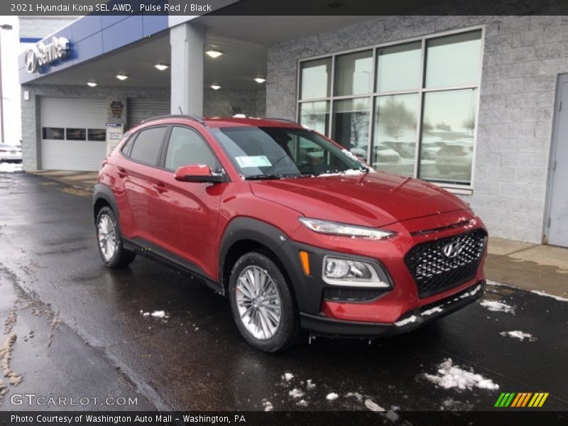 Pulse Red / Black 2021 Hyundai Kona SEL AWD