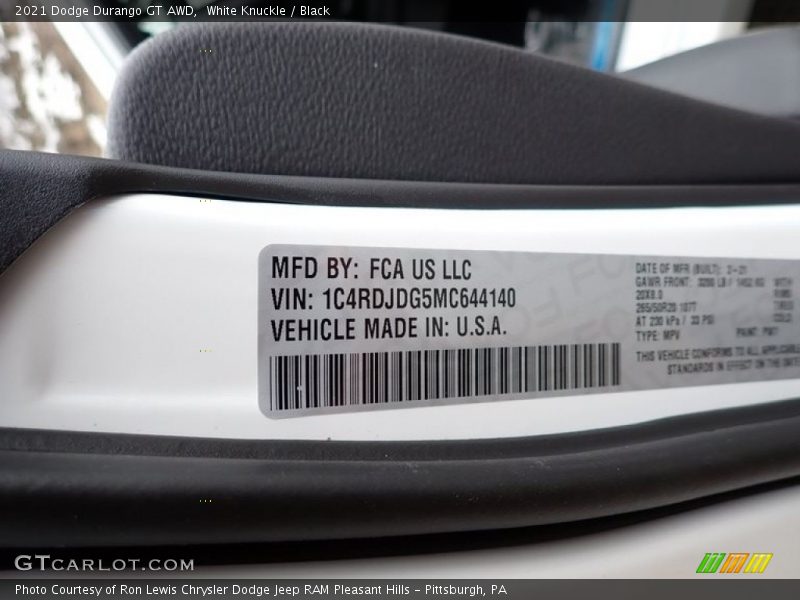 White Knuckle / Black 2021 Dodge Durango GT AWD
