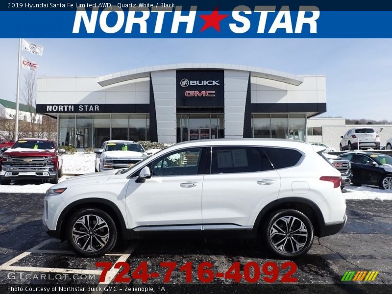 Quartz White / Black 2019 Hyundai Santa Fe Limited AWD