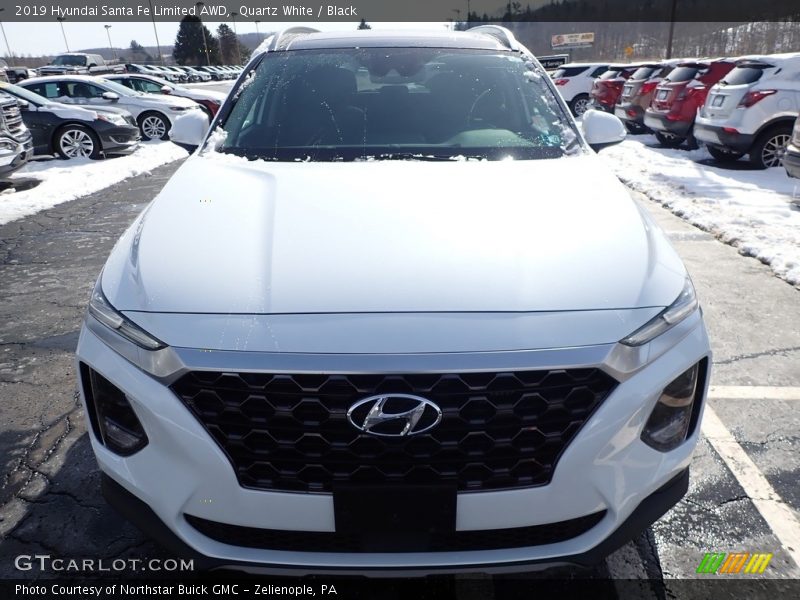 Quartz White / Black 2019 Hyundai Santa Fe Limited AWD