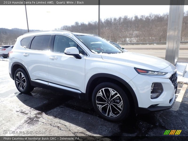Quartz White / Black 2019 Hyundai Santa Fe Limited AWD