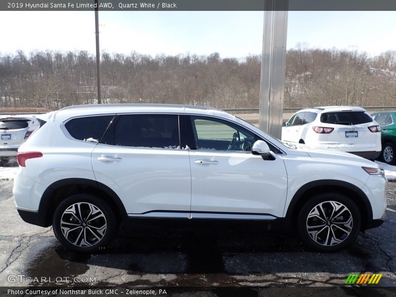 Quartz White / Black 2019 Hyundai Santa Fe Limited AWD