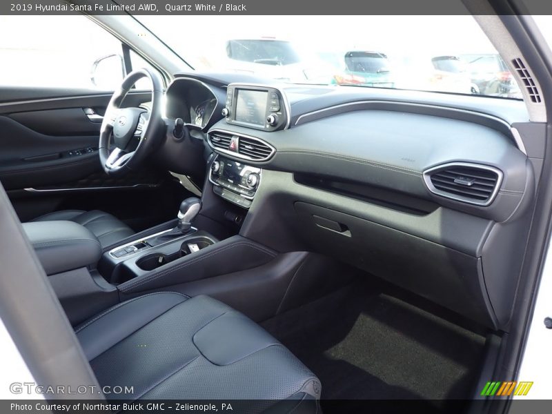 Quartz White / Black 2019 Hyundai Santa Fe Limited AWD