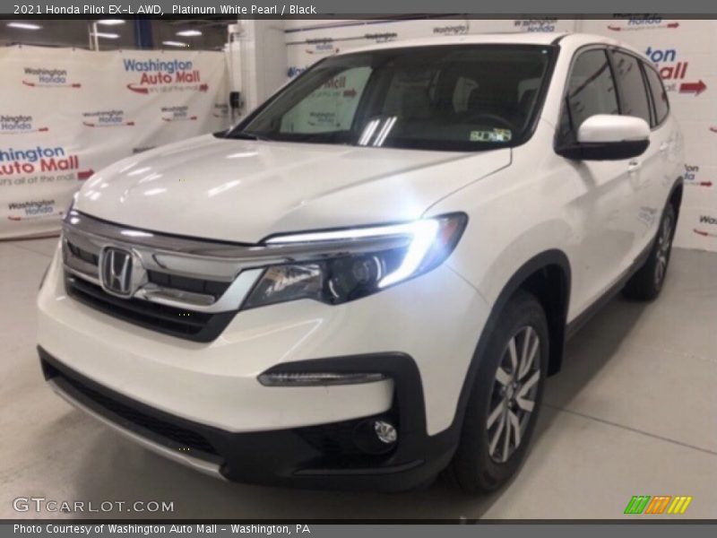 Platinum White Pearl / Black 2021 Honda Pilot EX-L AWD