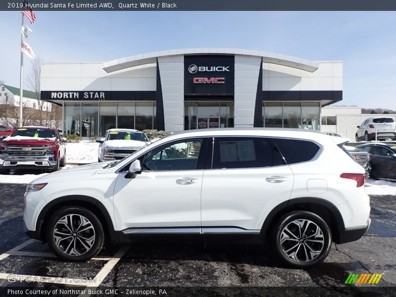 Quartz White / Black 2019 Hyundai Santa Fe Limited AWD