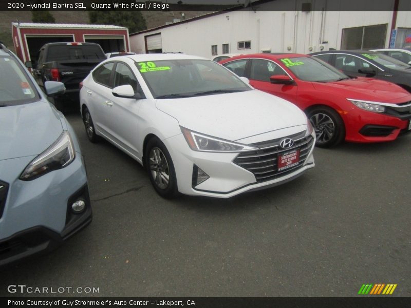 Quartz White Pearl / Beige 2020 Hyundai Elantra SEL