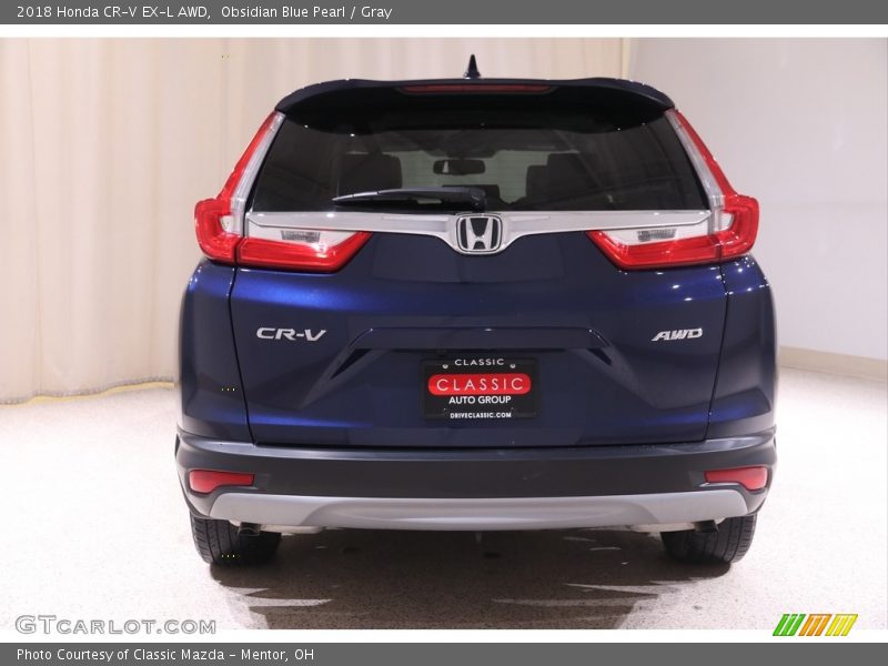 Obsidian Blue Pearl / Gray 2018 Honda CR-V EX-L AWD