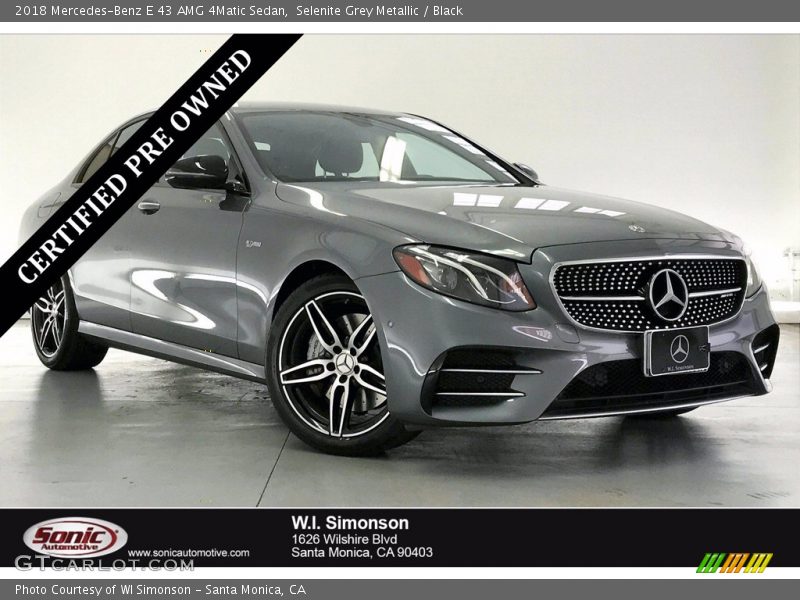 Selenite Grey Metallic / Black 2018 Mercedes-Benz E 43 AMG 4Matic Sedan