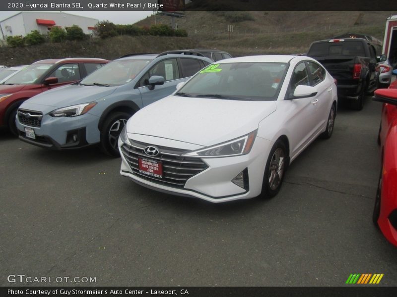 Quartz White Pearl / Beige 2020 Hyundai Elantra SEL