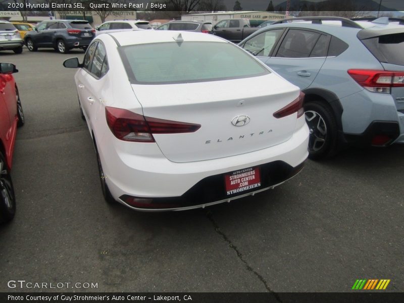 Quartz White Pearl / Beige 2020 Hyundai Elantra SEL