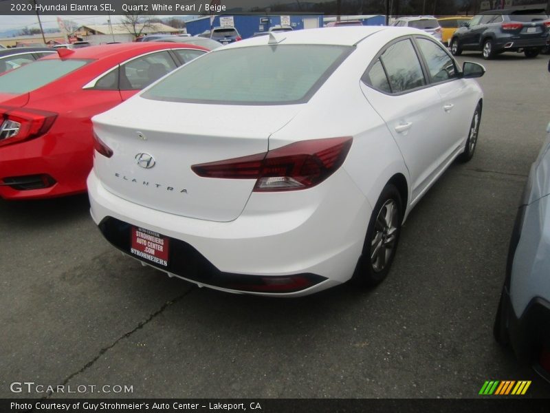Quartz White Pearl / Beige 2020 Hyundai Elantra SEL