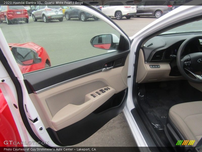 Quartz White Pearl / Beige 2020 Hyundai Elantra SEL