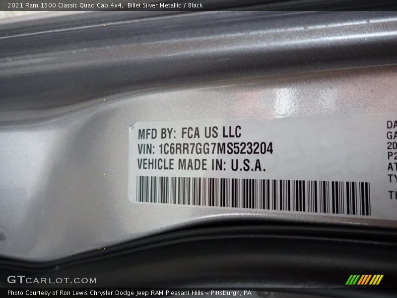Billet Silver Metallic / Black 2021 Ram 1500 Classic Quad Cab 4x4