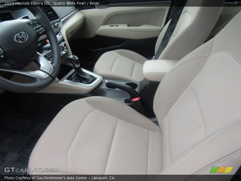 Quartz White Pearl / Beige 2020 Hyundai Elantra SEL