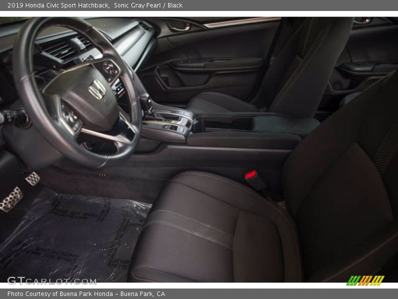 Sonic Gray Pearl / Black 2019 Honda Civic Sport Hatchback