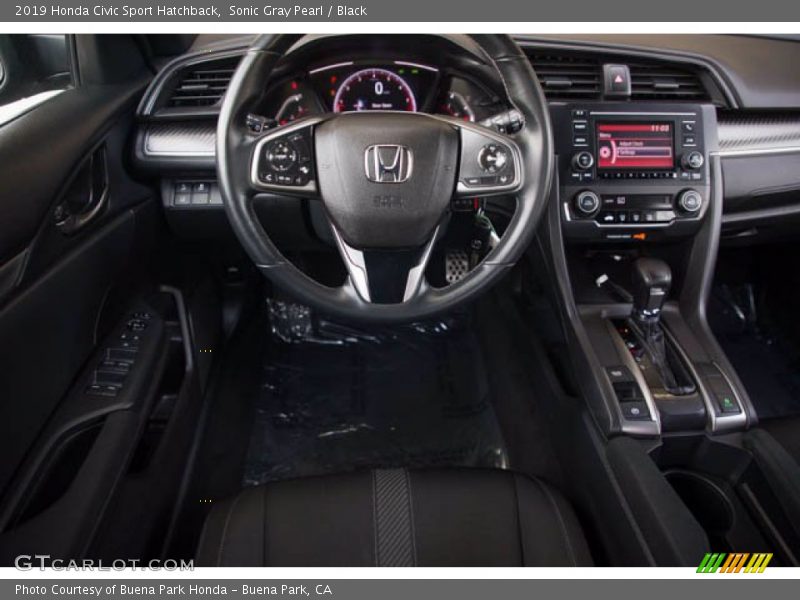 Sonic Gray Pearl / Black 2019 Honda Civic Sport Hatchback