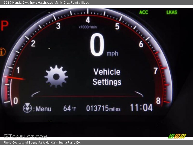 Sonic Gray Pearl / Black 2019 Honda Civic Sport Hatchback