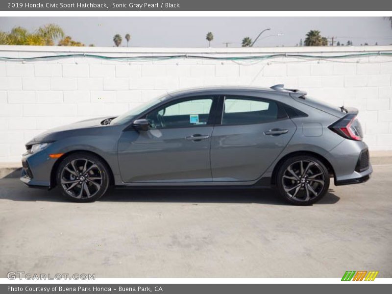Sonic Gray Pearl / Black 2019 Honda Civic Sport Hatchback
